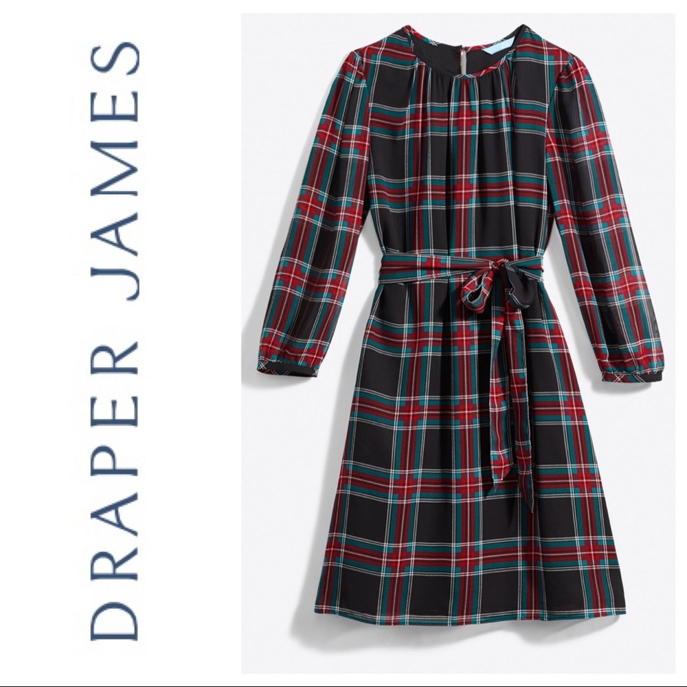 🎉HP Draper James Beau Plaid Belted Shift Dress in Georgia Plaid Medium